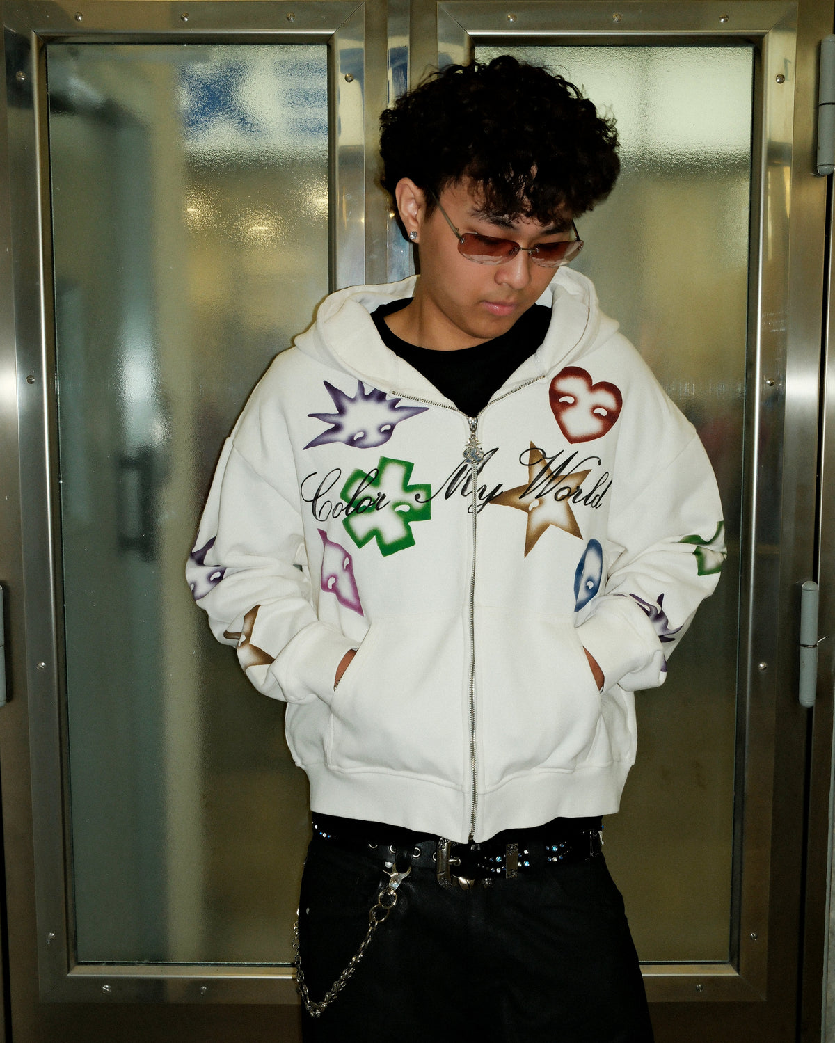 White oversize hoodie